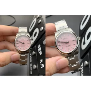 Rolex Oyster Perpetual m126000-0008 Replica Super Clone - Pink Dial & Stainless Steel
