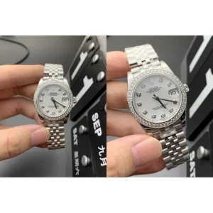 AAA Rolex Datejust 178384 Replica Super Clone - White Diamond Dial & Stainless Steel