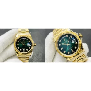 AAAAA Rolex Day-Date 228238-0069 Replica – Gold Case & Green Dial