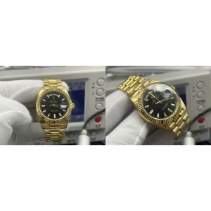 Fake Rolex Day-Date 228238 replica Swiss - Black Dial