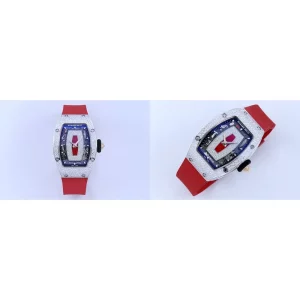 Best Richard Mille RM 07-01 Replica Super Clone – White Diamond & Red Rubber