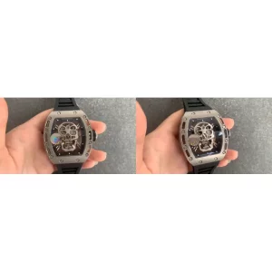 AAA Richard Mille RM 052 Replica Best - Silver Dial & Rubber Strap