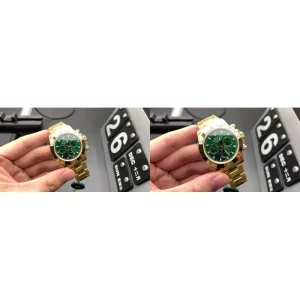 Fake Rolex Daytona 116508 Replica Swiss - Gold Case & Green Dial