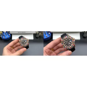 Best Rolex Yacht-Master 116695STAS Replica Swiss - Black Dial & Gem-Set Bezel