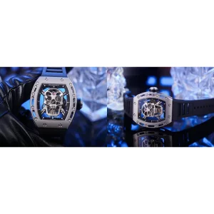 Best Richard Mille RM 52-01 Replica - Titanium Case & Silver Skeleton Dial