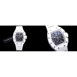 Best Richard Mille RM 011 Replica - White Ceramic & Skeleton Dial