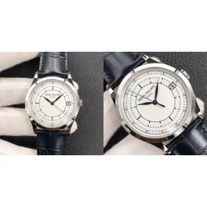 Swiss Patek Philippe Calatrava 5296G-001 Replica AAA – White Dial & Black Leather Strap