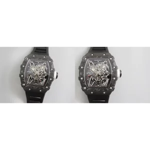 Richard Mille RM 35-02 Replica Swiss Super Clone - Carbon Fiber Case & Black Rubber Strap