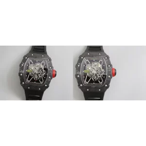 AAA Best Richard Mille RM 35-01 Replica - Carbon Fiber Case & Black Skeleton Dial