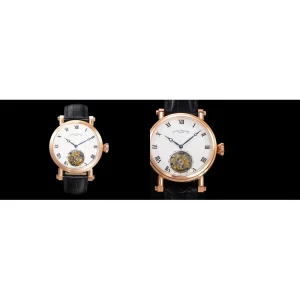 Swiss Patek Philippe Grand Complications Tourbillon Replica AAA – Rose Gold Case & Black Leather Strap