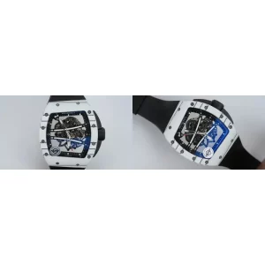 Best AAA Richard Mille RM 61-01 Replica - White Ceramic Case & Black Rubber Strap