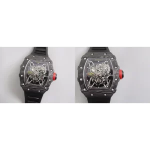 Super Clone Best Richard Mille RM 35-02 Replica - Black Rubber & Skeleton Dial