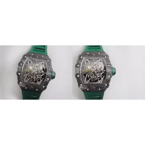 Super Clone AAA Richard Mille RM 35-02 Replica - Carbon Case & Green Rubber Strap