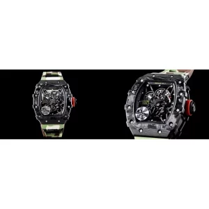 Richard Mille RM 35-02 Replica Best Super Clone – Camo Rubber & Black Carbon Case