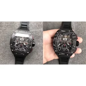 Super Clone Best Richard Mille RM 011– Carbon Fiber Case & Skeleton Dial