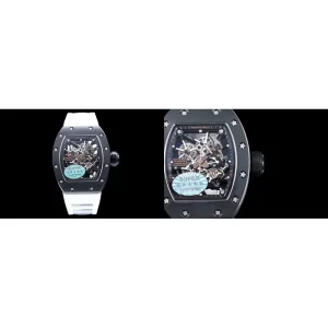 Swiss Richard Mille RM 035 Replica AAAAA – Skeleton Dial & White Rubber Strap