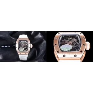 Swiss Richard Mille RM 035 Replica Super Clone - Rose Gold Case & White Rubber Strap