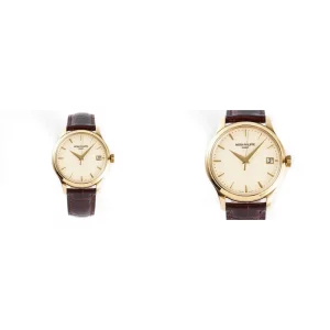 AAAAA Patek Philippe Calatrava 5227R-001 Replica – Ivory Dial & Brown Leather Strap