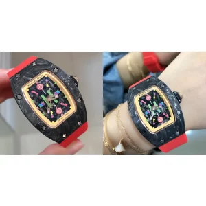 Best Richard Mille RM 07-01 Replica AAA - Candy Dial & Red Rubber Strap