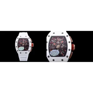 Best Richard Mille RM 011 Replica AAA - White Ceramic & Skeleton Dial