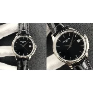 Patek Philippe Calatrava 5227G-010 Replica AAA Swiss - Black Dial & Leather Strap