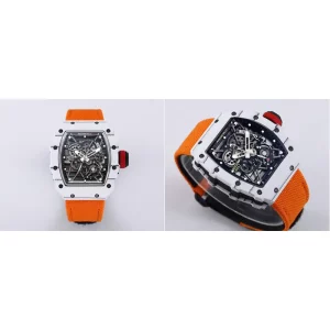 Best Richard Mille RM 35-01 Replica Super Clone - Skeleton Dial & Orange Rubber Strap
