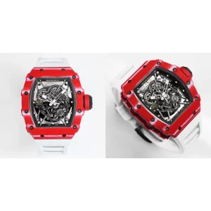Best Richard Mille RM 35-02 Replica Super Clone - Red Ceramic Case & White Rubber