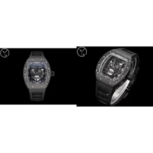 Swiss Richard Mille RM 052 Replica Super Clone - Black Ceramic & Rubber Strap