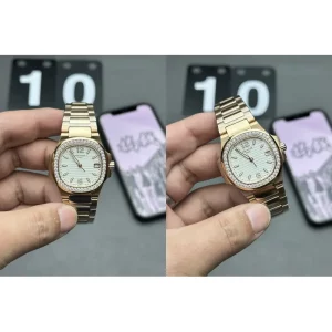 Patek Philippe Nautilus 7010/1R-011 Replica Best Super Clone - Rose Gold Case & Diamond Bezel