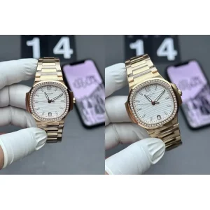 AAA Patek Philippe Nautilus 7118/1200R Replica Swiss - Rose Gold Case & Diamond Bezel