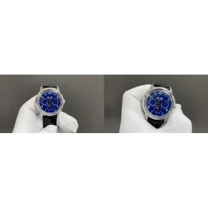 Swiss AAA Patek Philippe Grand Complications 5372P-001 Replica – Blue Dial & Genuine Leather Strap