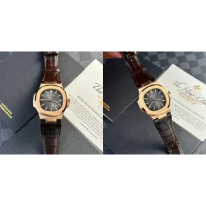 Swiss AAA Patek Philippe Nautilus 5711/1R-001 Replica - Rose Gold Case & Brown Leather