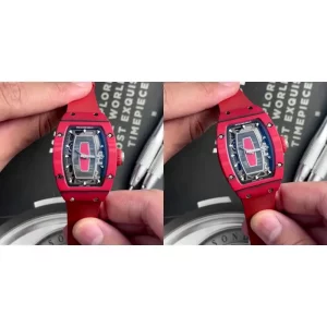 Best Richard Mille RM 07-01 Replica Super Clone - Red Rubber Strap & Red Carbon Case