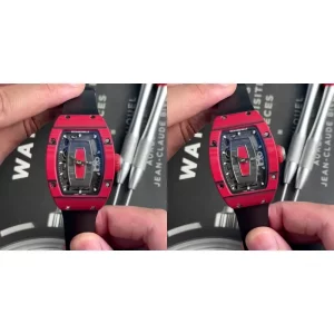 Best AAA Richard Mille RM 07-01 Replica - Red Carbon Fiber & Black Rubber Strap