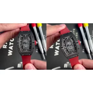 Best Richard Mille RM 07-01 Replica Super Clone - Carbon Fiber & Red Rubber Strap