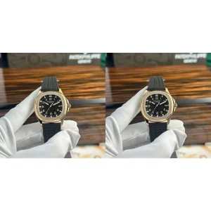 Swiss AAA Patek Philippe Aquanaut 5167/300R-010 Replica – Rose Gold Case & Black Rubber Strap