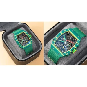 Super Clone Richard Mille RM 67-02 Replica Swiss - Green Carbon Fiber & Skeleton Dial