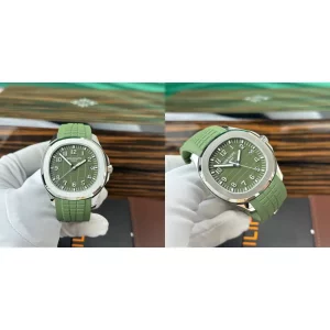Swiss Replica Patek Philippe Aquanaut 5168G-010 Super Clone – Green Dial & Rubber Strap