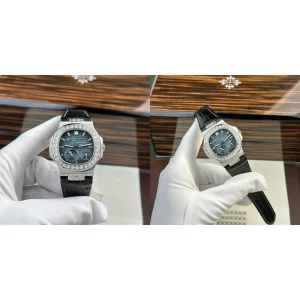 Super Clone AAAAA Replica Patek Philippe Nautilus 5724G-001 AAA – Blue Dial & Diamond Bezel