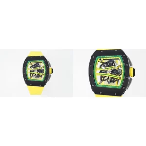 Best AAA Richard Mille RM 61-01 Replica – Black Carbon TPT Case & Yellow Rubber Strap