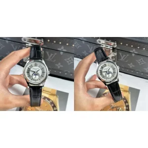 Patek Philippe Complications 5205G-001 Replica AAA Swiss - White/Sliver Dial & Black Leather Strap