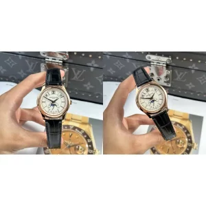 AAAAA Patek Philippe Complications 5205R-001 Replica Swiss - White Moonphase Dial & Rose Gold Case