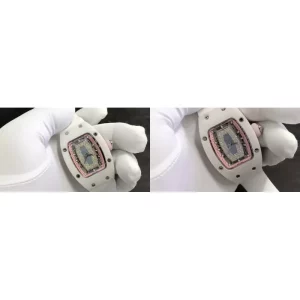 Best Richard Mille RM 07-01 Replica Super Clone - Pink Diamond Dial & White Ceramic Case