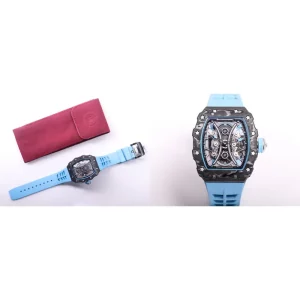 Best Richard Mille RM 53-01 Replica Super Clone – BlackCarbon Case & Blue Rubber Strap