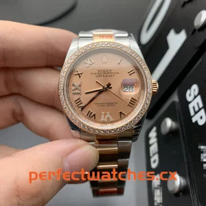 Rolex Datejust 126281RBR-0016 Replica Rose Dial Diamond Bezel Women’s Watch