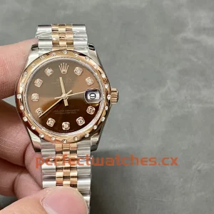 Rolex Datejust 278341RBR-0028 Replica Luxury Diamond Bezel with Brown Dial Automatic Watch
