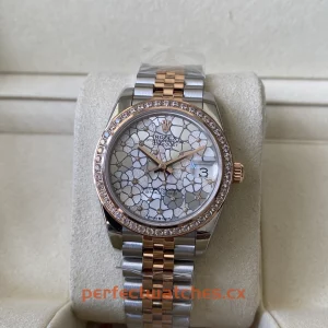 Rolex Datejust 278381RBR-0032 Replica Elegant White Floral Motif Dial Luxury Women’s Watch