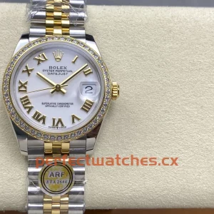 Rolex Datejust 279383RBR-0023 Replica White Dial Diamond Bezel Two-Tone Ladies Watch