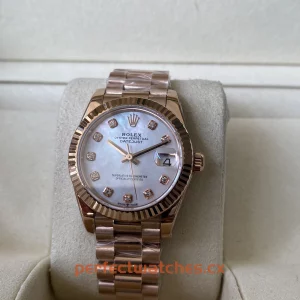 Rolex Datejust m278275-0009 Replica 18K Everose Gold Fluted Bezel Automatic Watch