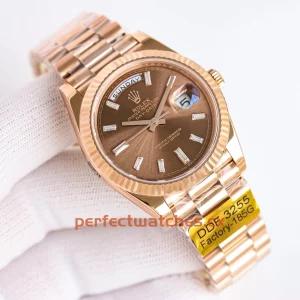 Rolex Day-Date 228235-0003 Replica 40mm Rose Gold President Bracelet Luxury Timepiece